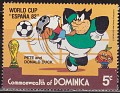 Dominica - 1982 - Walt Disney - 5 ¢ - Multicolor - Disney, Football, Naranjito - Scott 749 - Word Cup Football España'82 Naranjito Pete & Donald Duck - 0